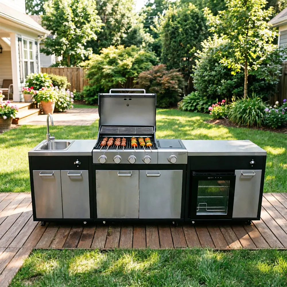 Stainless steel 4+1 burner outdoor kitchen
